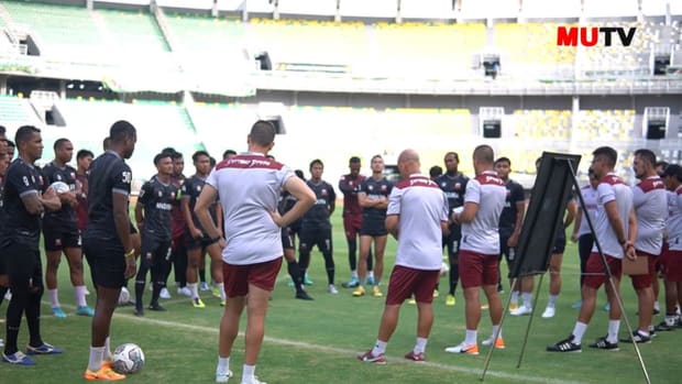 Madura United stars train at Gelora Bung Tomo Stadium